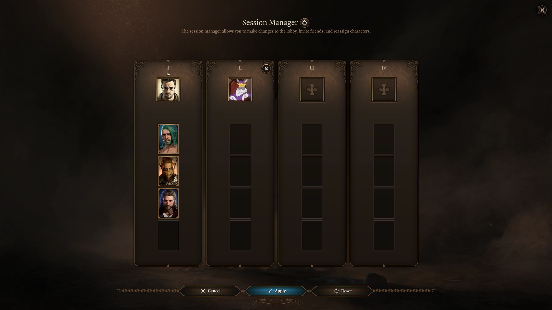 Baldur's Gate 3 multiplayer session manager